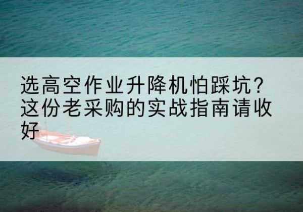 河北区高空作业升降机厂家推荐-选高空作业升降机怕踩坑？这份老采购的实战指南请收好
